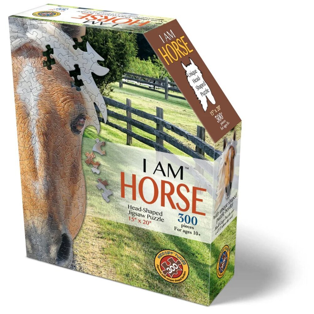 I Am Horse Unique Head-Shaped Interlocking 300 15X20 Madd Capp Enjoy Ride Puzzle